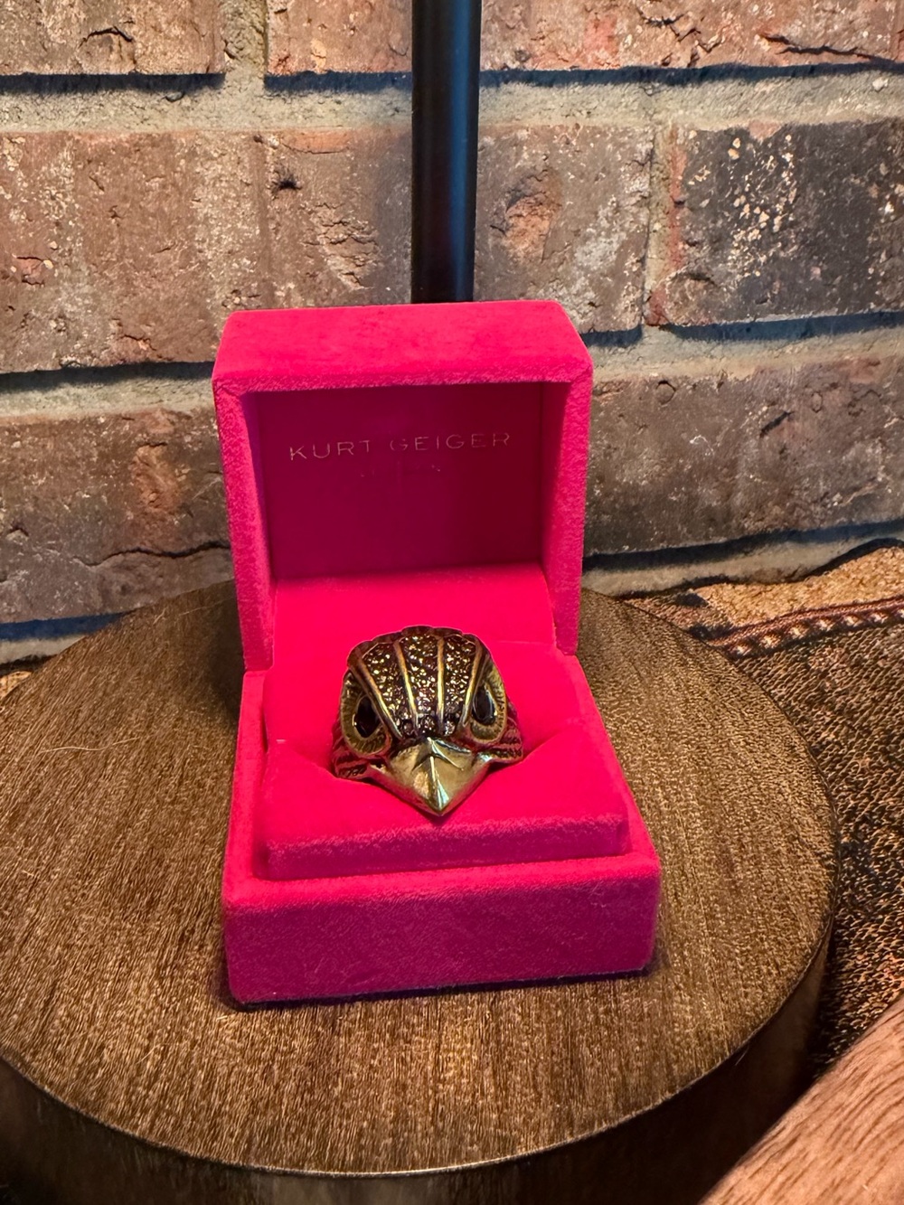 Kurt Geiger London Gold Bird Statement Ring w/ Original Pink Box